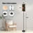 PeeNoke 68.5" Standing Floor Lamp Vintage Peony Floral Moody Dark Painterly Dimmable Metal Pole Lamp with Linen Lampshade LED Bulb Included