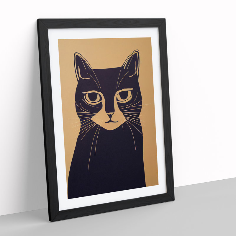Sweet Cat - Framed Print, Black, 64cm H x 46cm W x 2cm D