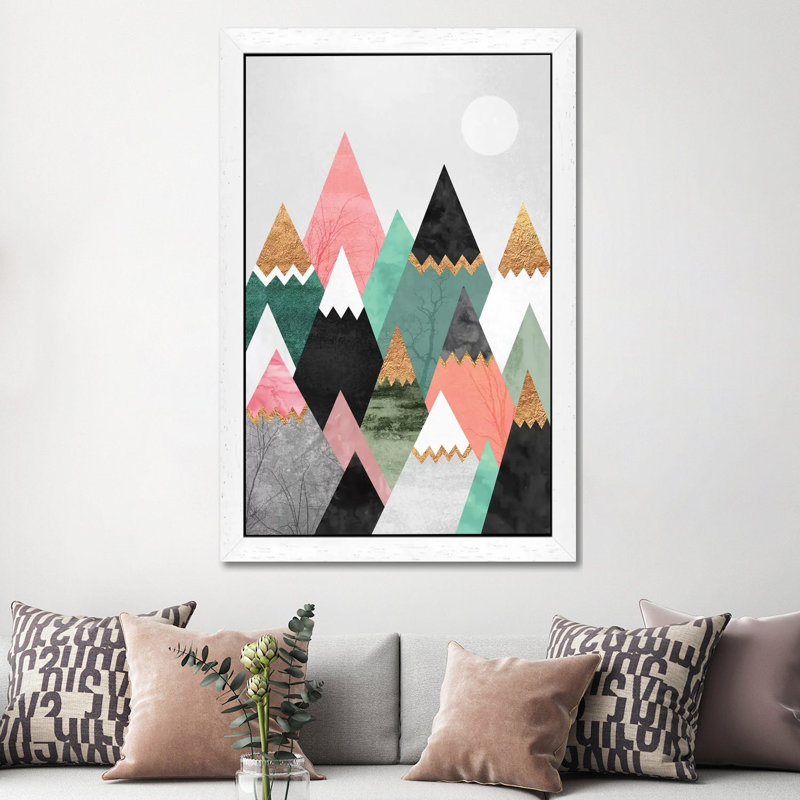 Pretty Mountains - Print on Canvas, 101.6 cm H x 66.04 cm W, White Framed