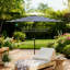 Petit parasol de balcon UPF 30+, demi-parasol de patio extérieur, demi-parasol ventilé avec manivelle, parasol de porche