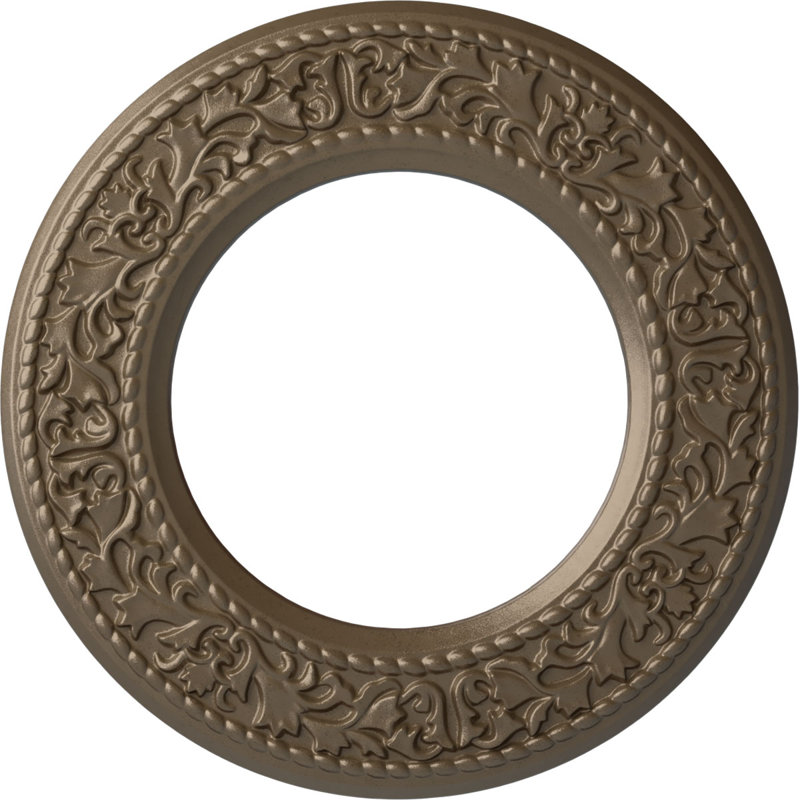 Médaillon de plafond Blackthorn Endurathane, P 13 3/8 po x P 7 1/2 po x P 3/4 po (convient aux auvents jusqu'à 7 1/2 po), fini argent chaud peint à la main