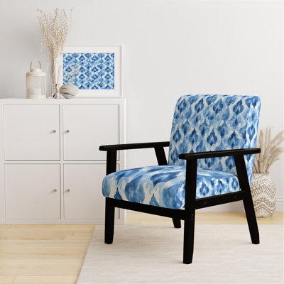 Chaise d'appoint Coastal - Fauteuil bleu Ikat