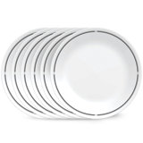 Lunch Round Plates, Triple Layer Glass, Lightweight Round Plates, Salad Plates, Chip And Scratch Resistant, Microwave And Dishwasher Safe,(White/6 Piece)