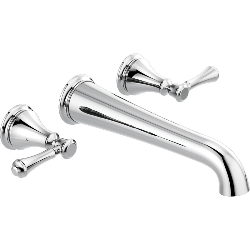 Cassidy Double Handle Wall Mounted Tub Spout Trim, Chrome