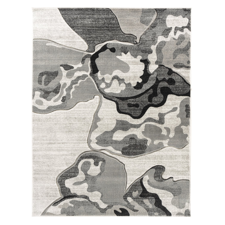 Tapis abstrait argenté Alturas