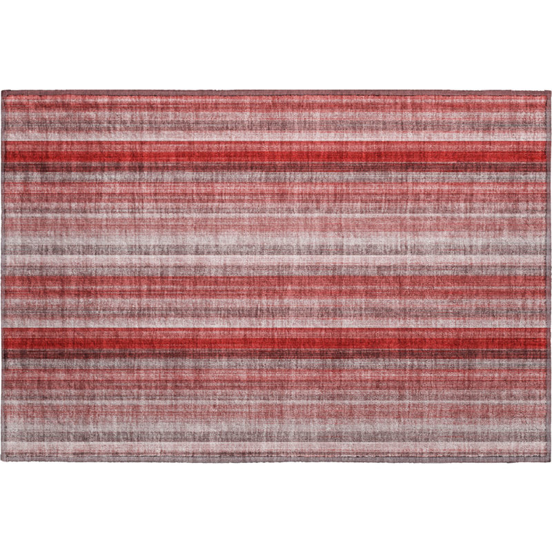 Premium Machine Washable Cerrito AMF543 Red Rug, Rectangle 1'8" x 2'6"
