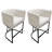 Kuenn 26.4" H Counter Height Bar Stools Set Of 2, Modern Barrel Counter Stools With Backrest And Arms, Metal Legs, Upholstered Accent Barstools For Kitchen Island
