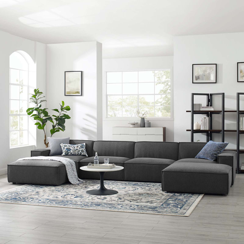 Canapé modulaire 6 pièces Restore, Polyester gris anthracite