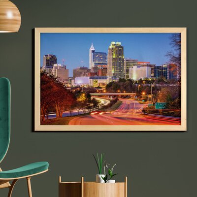Ambesonne United States Wall Art With Frame, Raleigh North Carolina USA Express Way Business District Building Skyscrapers, Printed Fabric Poster For -  East Urban Home, 6C7EB0E5BA7A40C6A68221984AAECF0D