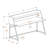 Chevron White Finish Computer Desk with Hutch And Shelf And Metal Leg, 39.04" H X 47" W X 23.5" D-241413336