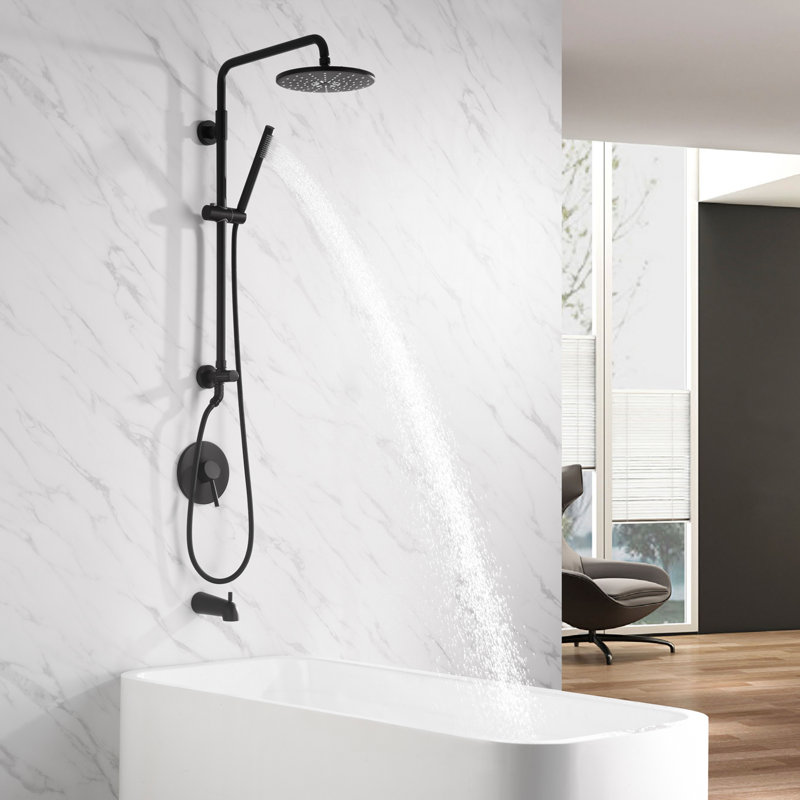 Complete Shower System, Matte Black