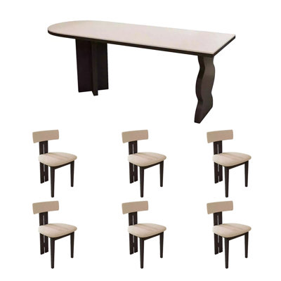 Ancient style semicircular dining table and chair