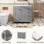 Ensemble de meuble-lavabo avec lavabo, armoire de rangement abondante - 2 portes à fermeture douce et 5 tiroirs