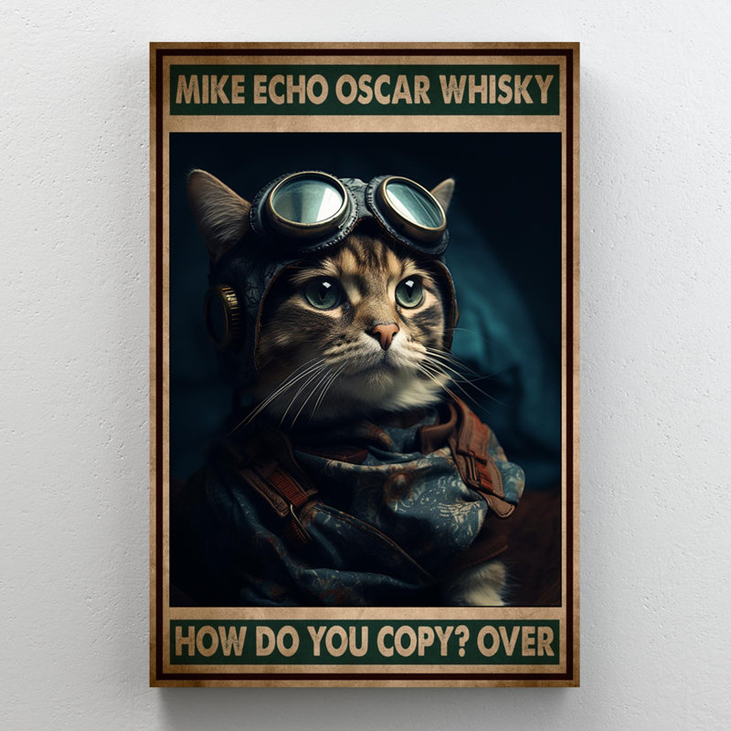 Cat Pilot How Do You Copy Over - 1 Piece Rectangle " Cat Pilot How Do You Copy Over ", 36" H x 24" W x 1.25" D