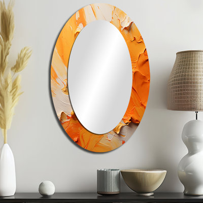 Tangerine Tango I - Miroir mural moderne ovale