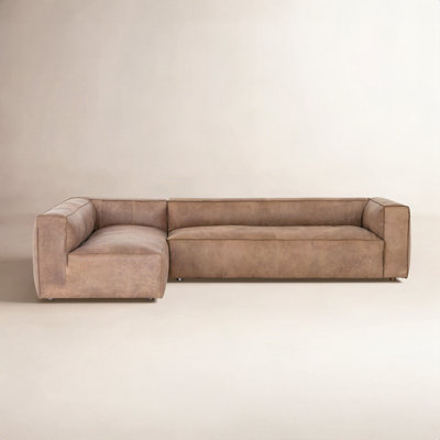 Strom Top Grain Leather Sofa and Chaise