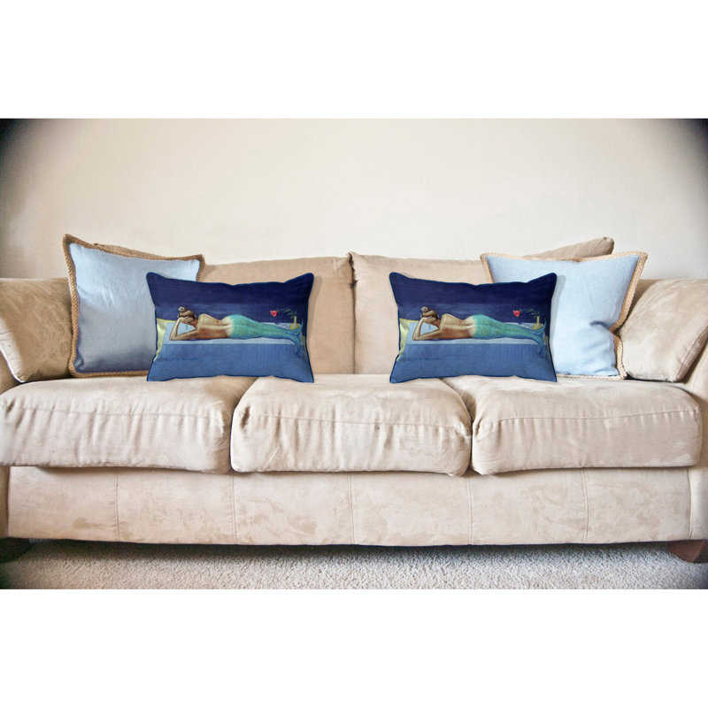 Mermaid Outdoor Throw Pillow, Large