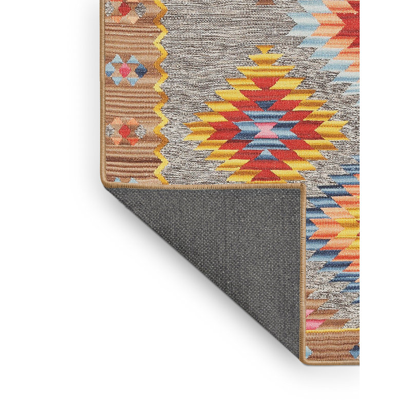 Tapis contemporain rouge / vert, Rectangle 8 pi x 12 pi