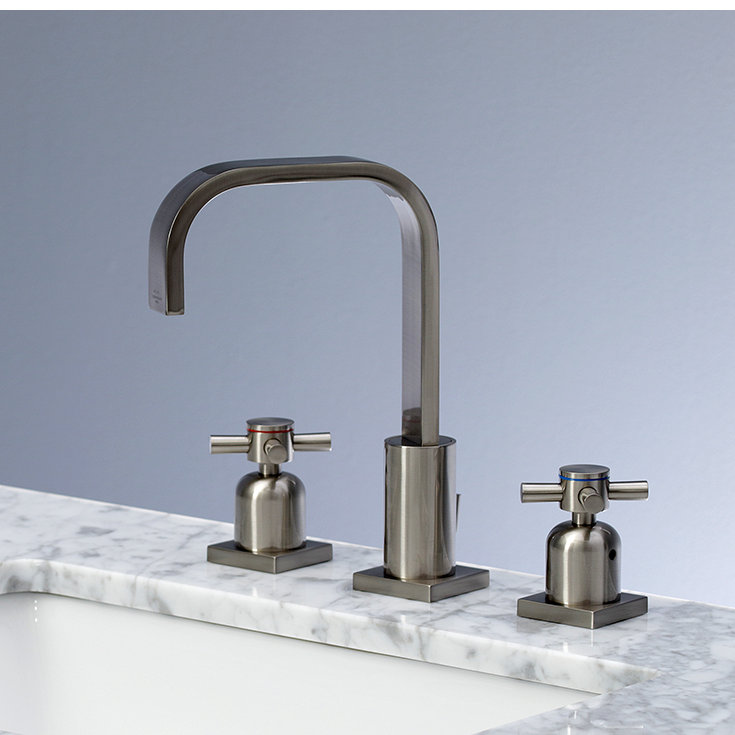 Kingston Brass Concord Two-Handle 3-Hole Deck Mount Widespread Bathroom Faucet with Retail Pop-Up Drain