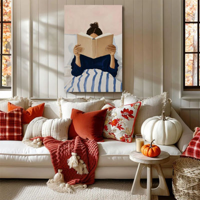 1 pièce Almaraz, peinture encadrée - Temps de lecture, couverture de livre, affiche murale décorative de style impressionniste pour la décoration intérieure, œuvre d'art moderne, cadeau parfait pour la chambre à coucher et le salon