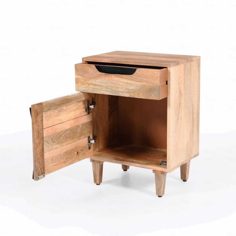 Table de chevet en bois naturel