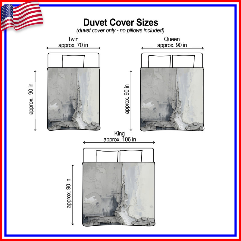 Textured Gray Abstract Duvet Covers, Twin