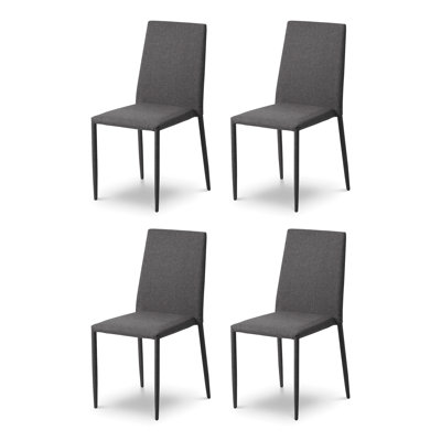 Kharbanda 48cm H Linen Upholstered Side Chair in Grey