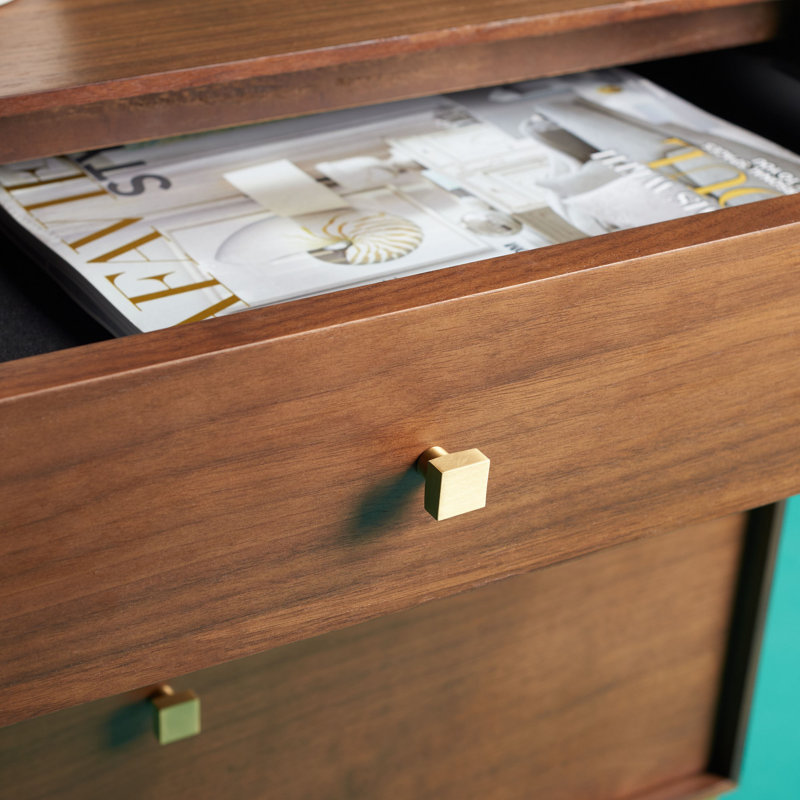 Monadnoc 24.2'' W Nightstand, Gold/Walnut