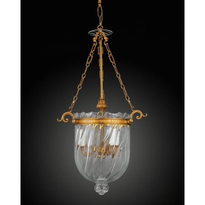Barela 3 - Light French Satined Gold With Oiled Patina Bowl Pendant