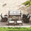 Ensemble de conversation avec canapé en rotin 7 pièces avec coussins Gurit