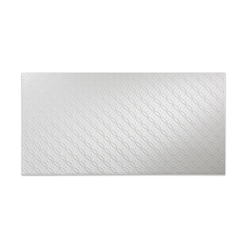Panneau mural décoratif en vinyle 4 pi x 8 pi Fasade Rings, Blanc brillant