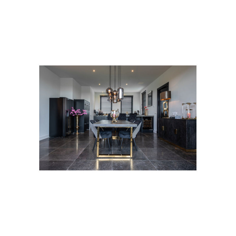Blackbone Dining Table, Gold, 30" H x 71" L, Standard Table (30” Height)