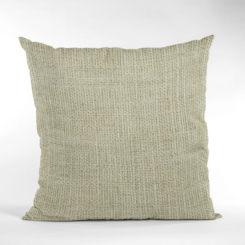 Plaid and Paisley Linen Reversible Throw Pillow, 20" x 30", Flax