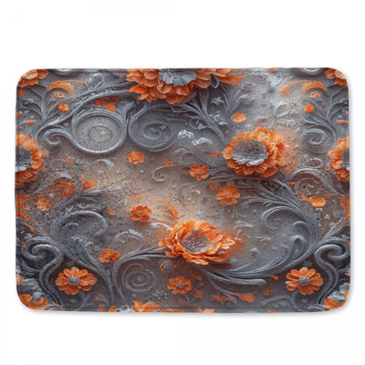 Tapis de bain à motif floral complexe