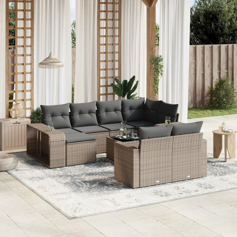 Vidaxl Garden Sofa Set Grey