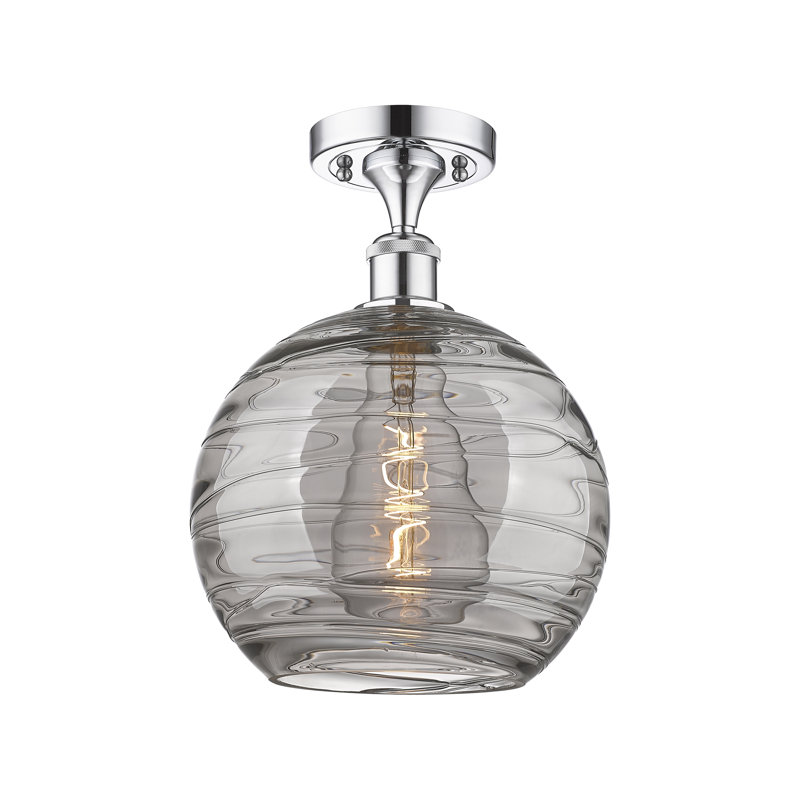 1 - Light Semi Flush Mount, Polished Chrome, 12.88" H x 5.88" W x 5.88" D
