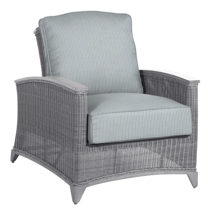 Astoria Patio Chair with Cushions, Astoria #90 Raffia/Oak, Dove Sunbrella® Linen, Welt