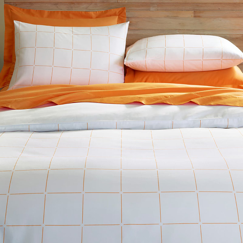 Duvet Cover Set, Tangerine, Twin XL Duvet Cover + 2 Standard Pillowcases
