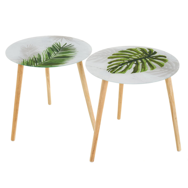 Georgieanna Glass Top End Table