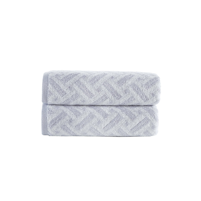Turkish Cotton Plush Jacquard Bath Towel, Silver