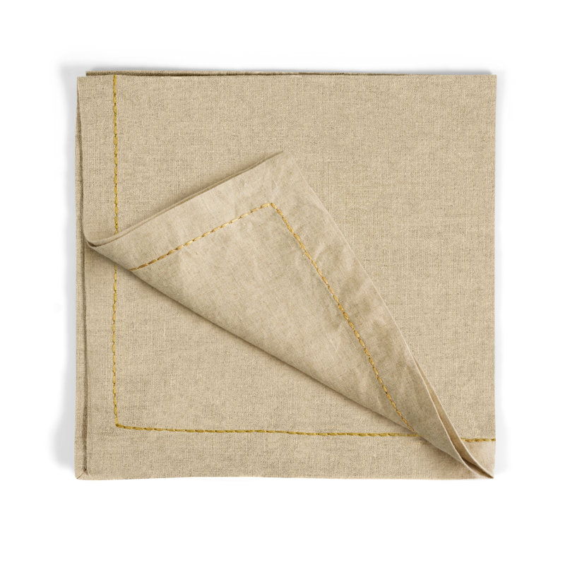 Linen Square Napkins, Beige