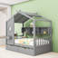 Lit de maison avec conception de maisonnette et tiroirs de rangement-583108073