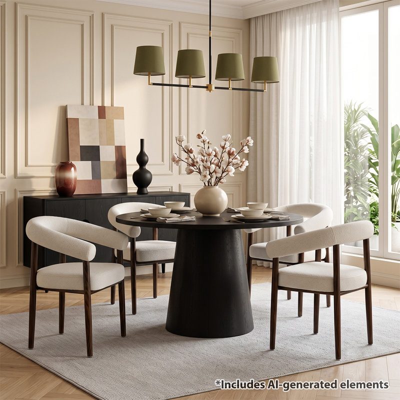Ensemble de salle à manger extensible de 47 à 83 po avec fauteuils bouclés pour 4 ou 6 personnes