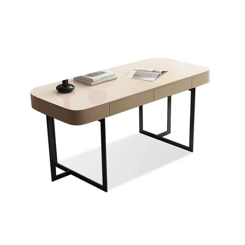 Bureau d'écriture avec tiroirs blanc et noir, H 29,53 po x l 62,99 po x P 23,62 po, Noir