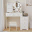 (48 cm) (noyer) Bureau de coiffeuse 3 en 1 avec miroir Plip