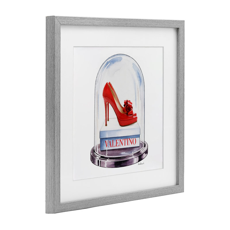 «Red Heels in Bell Bell», reproduction sous verre encadrée, design par Amanda Greenwood, H 13 po x l 13 po