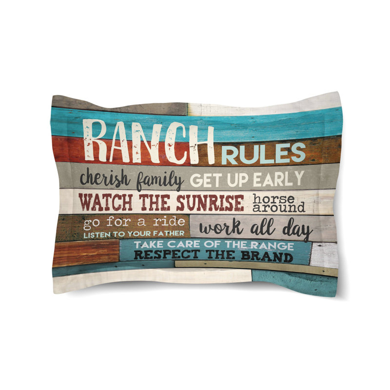 Southwest Ranch Rules Cotton Pillow Sham