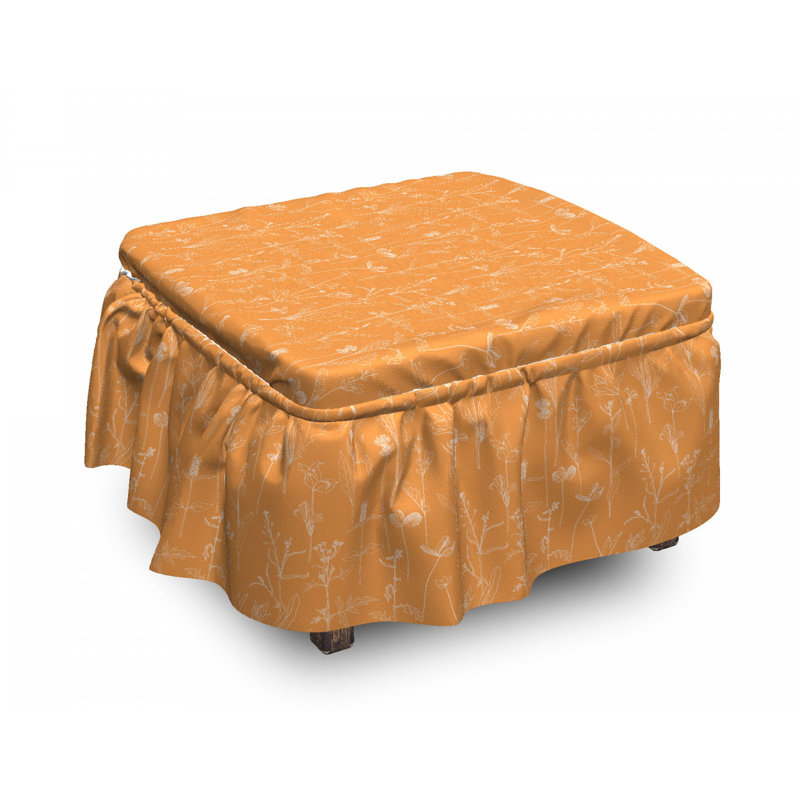 Housse pour repose-pieds feuilles de fleurs