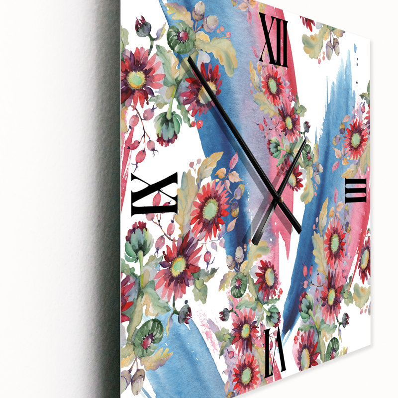 Horloge murale Aster and Acorn Bouquet, Moyen
