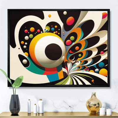 Minimaliste, sphères colorées et vagues II - art mural moderne sur toile géométrique